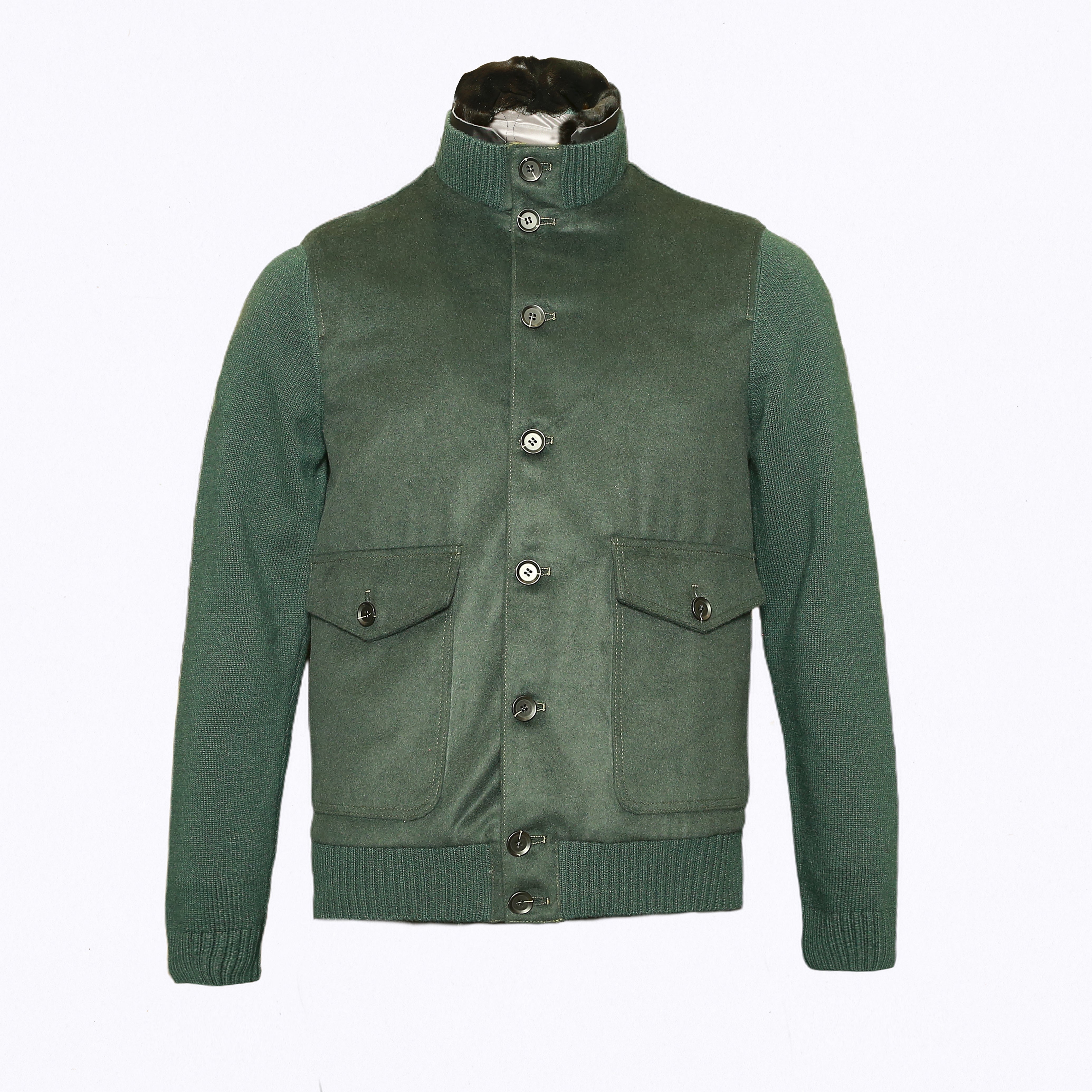 Wool & Cashmere Jacket with Rex Fur Lining – Reggenza