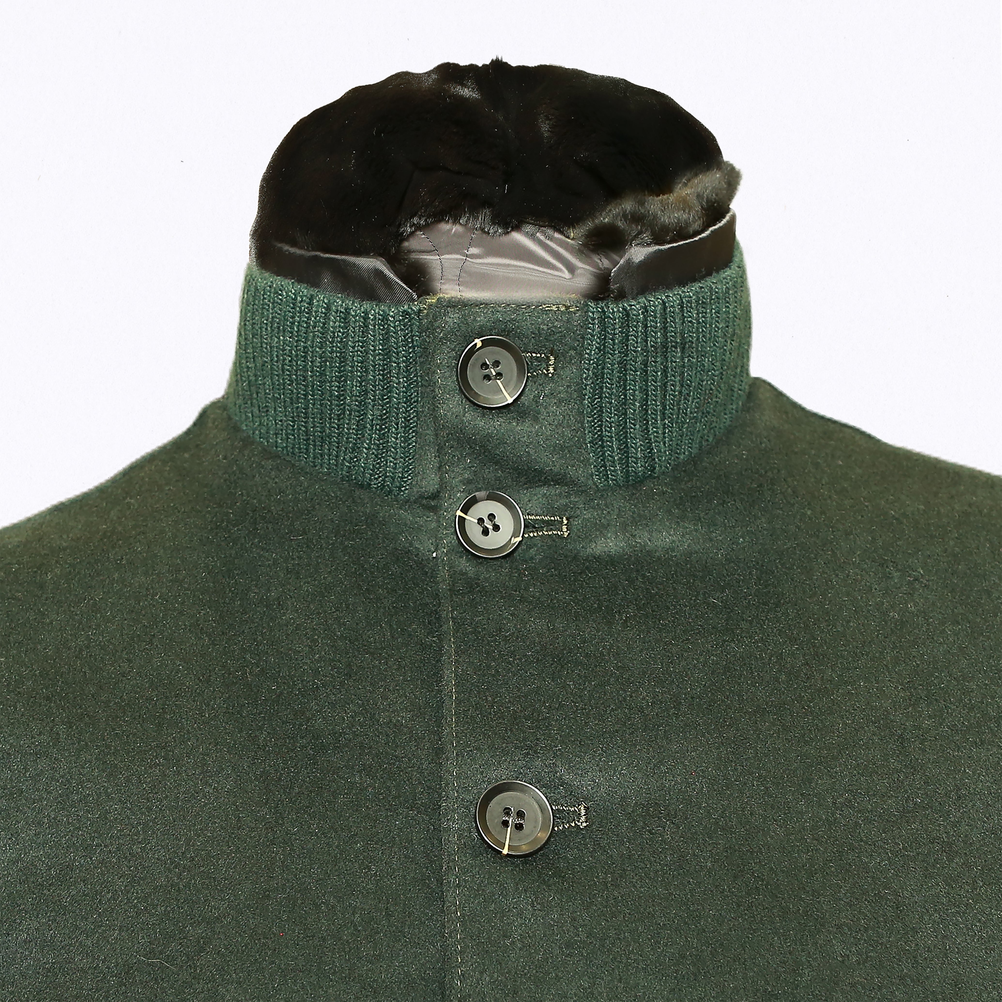 Wool & Cashmere Jacket with Rex Fur Lining – Reggenza