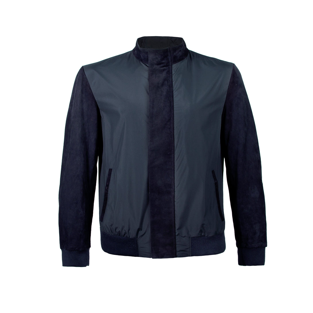 Men's 100% Authentic Suede & Fabric Zip Up Jacket by Reggenza