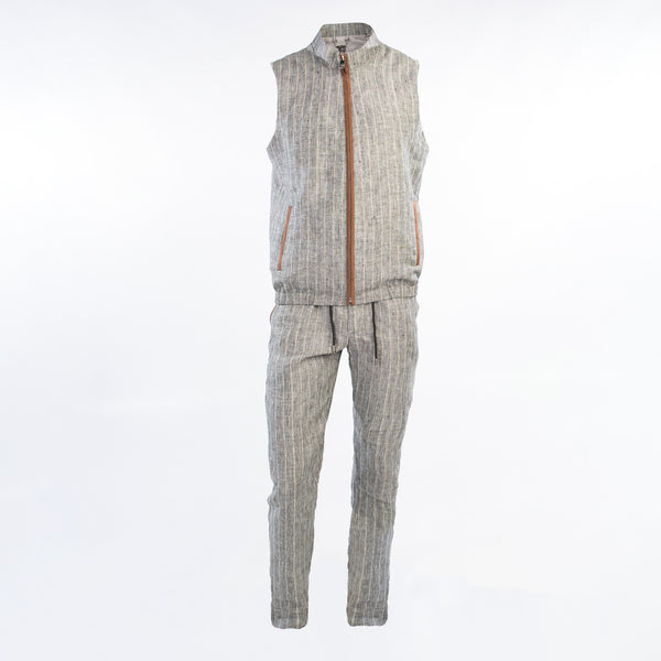 Crocodile-Trim Linen Active Set