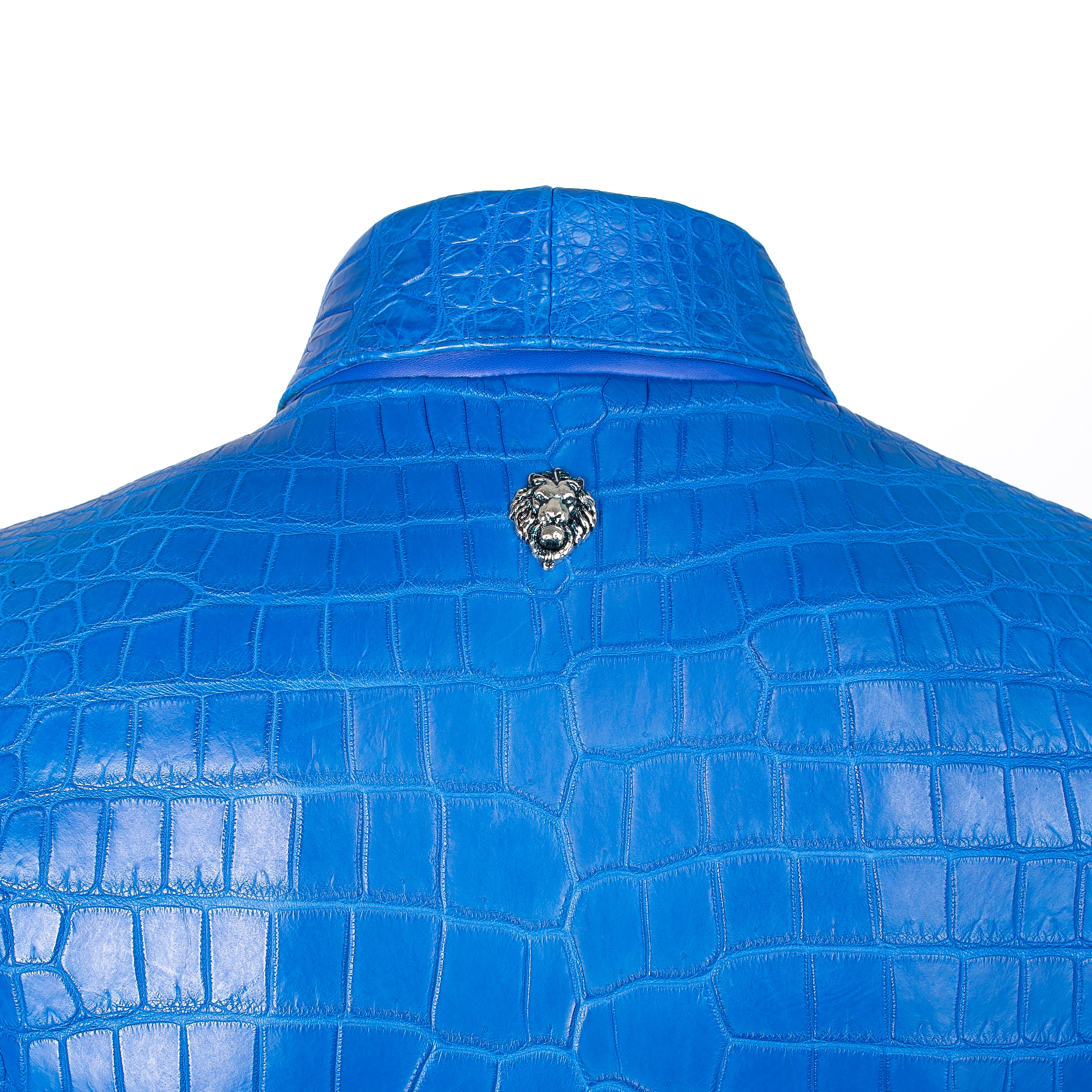 AZURE SKY WHOLE GRAIN CROCODILE ELEGANCE JACKET – Reggenza