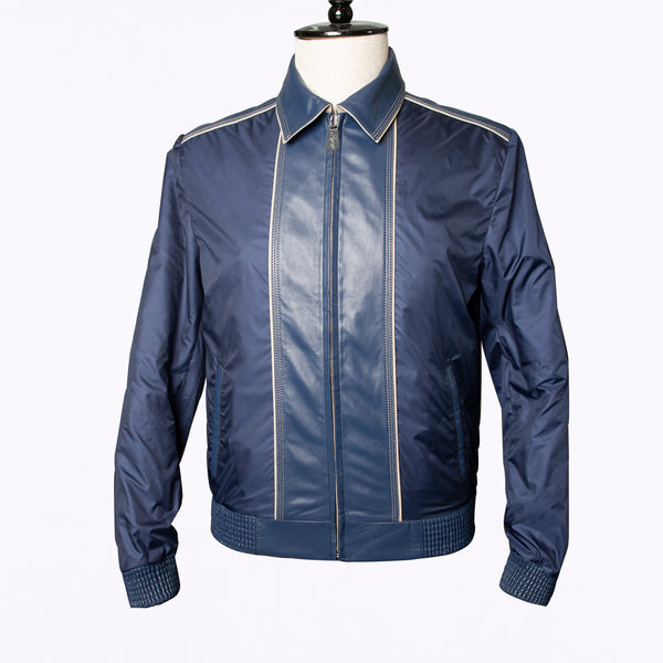 E Raf Leather Bomber Jacket レザーブルゾン グレー Men's Grey Leather Bomber Jacket | Men's Bomber Grey Leather