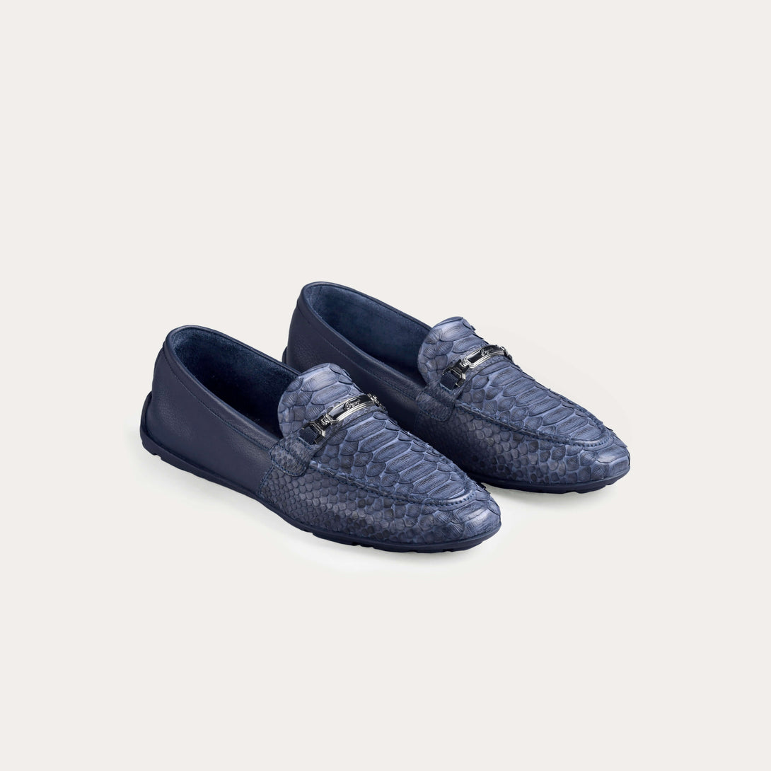 Men's 100% Authentic Python Leather Bit Loafers by Reggenza