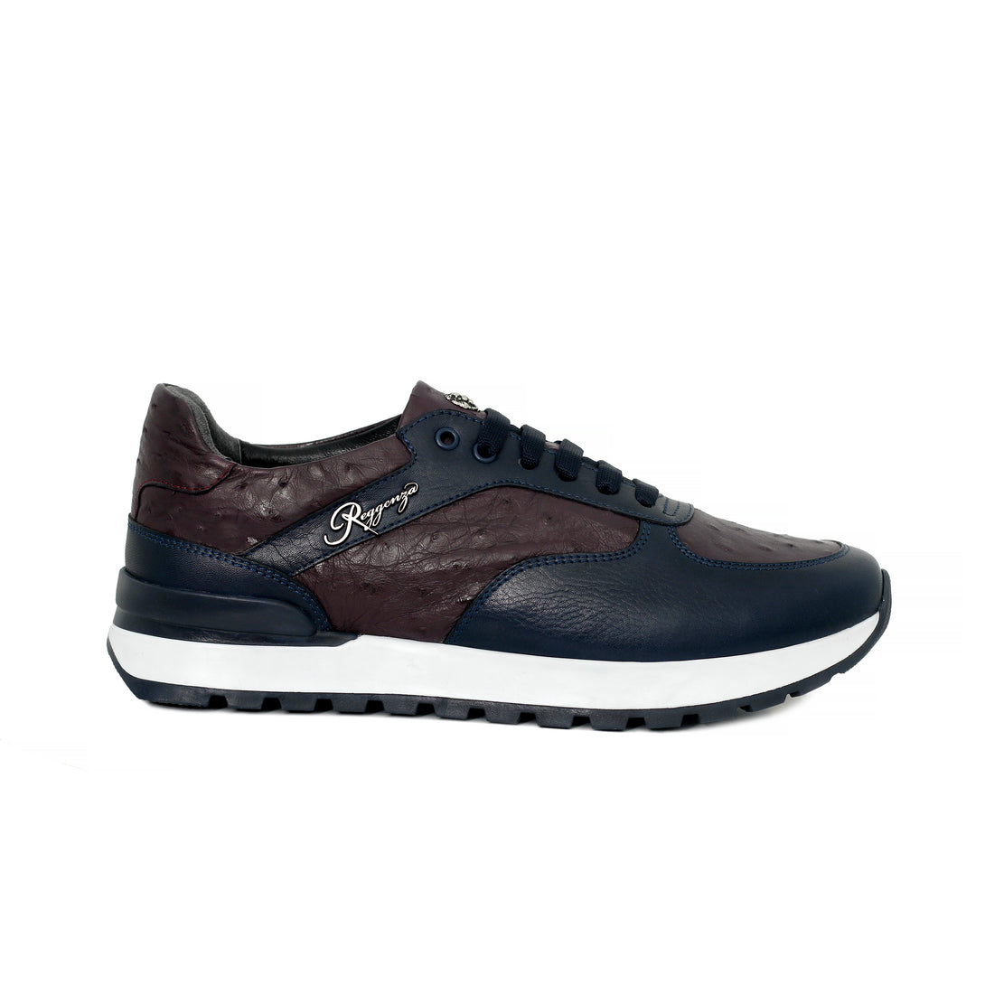 Men's 100% Authentic Ostrich Leather Runner Sneakers by Reggenza