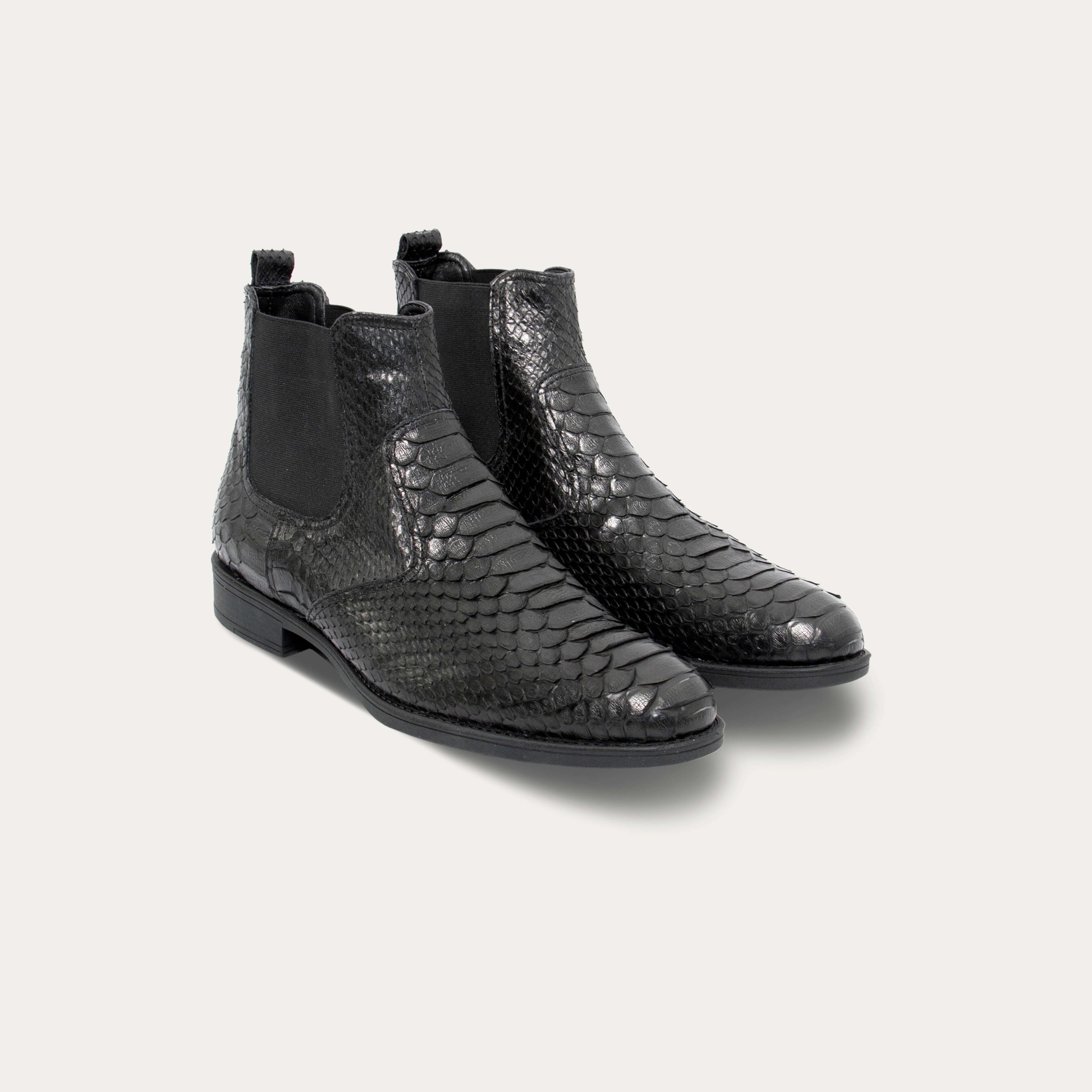 Reggenza Men's Python Leather Chelsea Boots