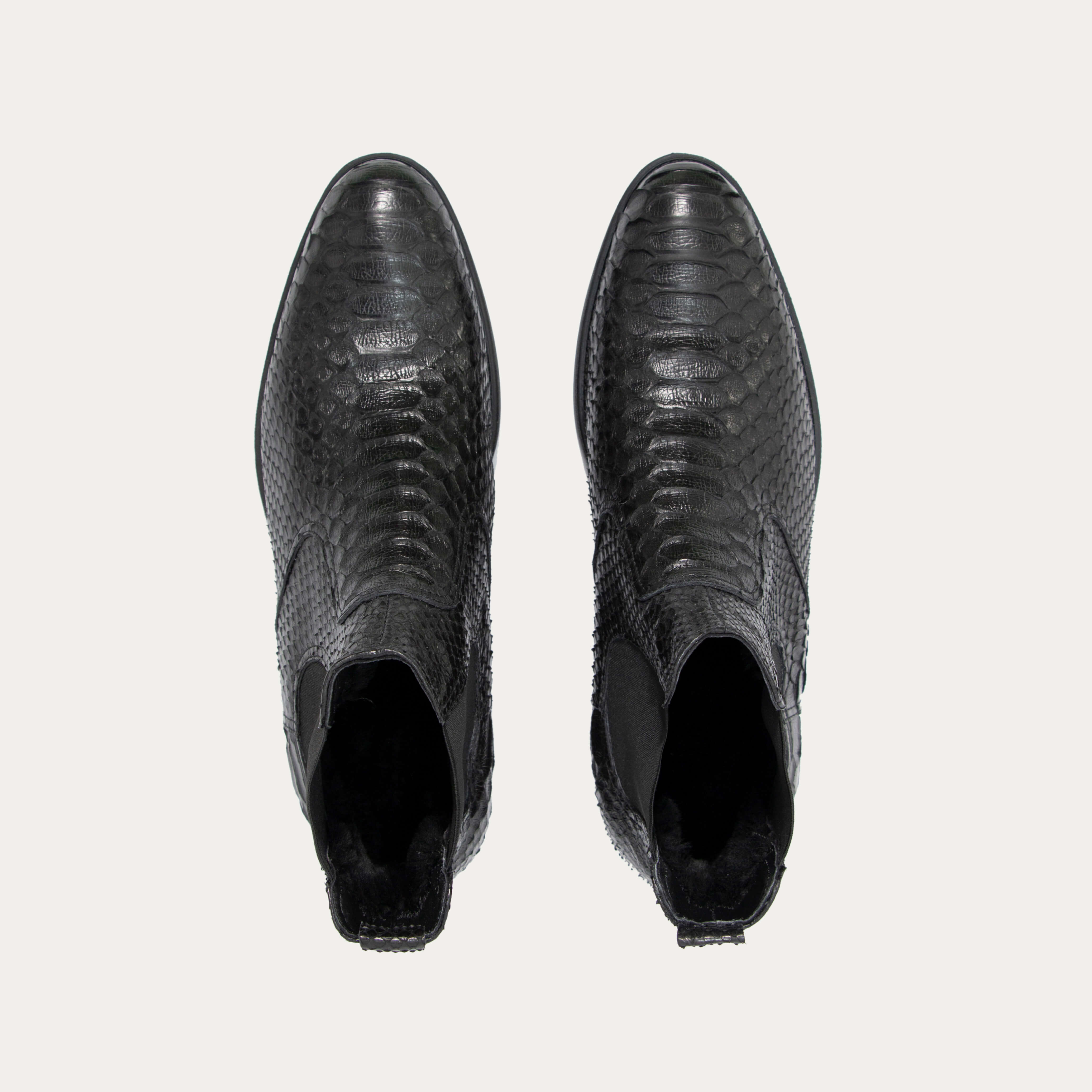 Reggenza Men's Python Leather Chelsea Boots