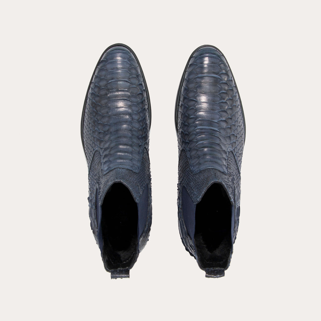 Reggenza Men's Python Leather Chelsea Boots
