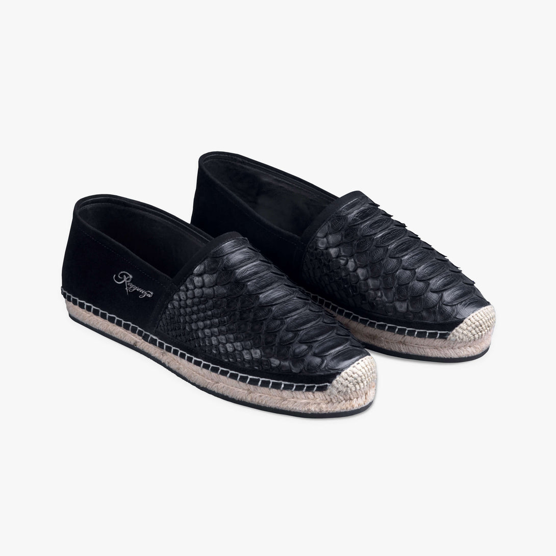 Men's 100% Authentic Suede & Python Leather Espadrille Shoes by Reggenza