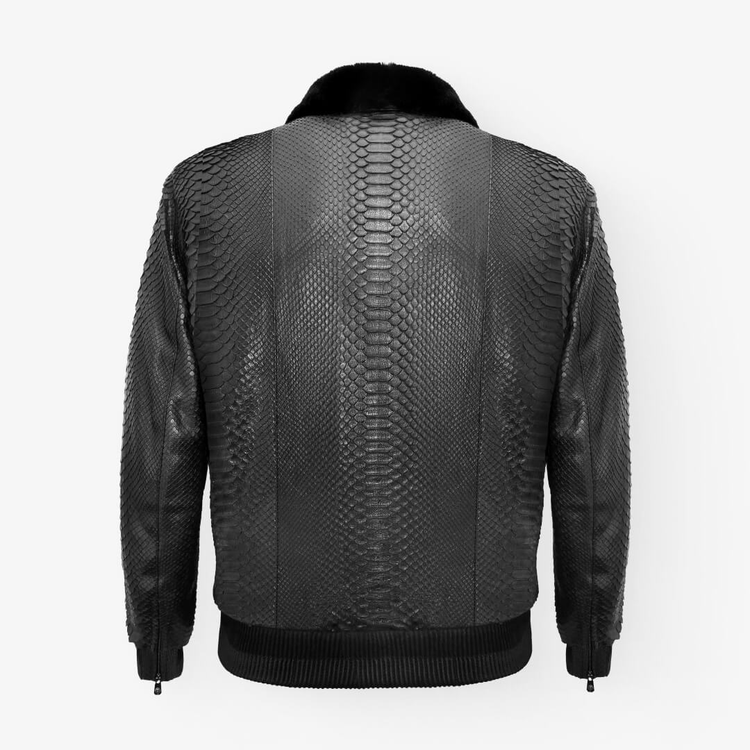 Men's 100% Authentic Python Leather Flight Jacket by Reggenza