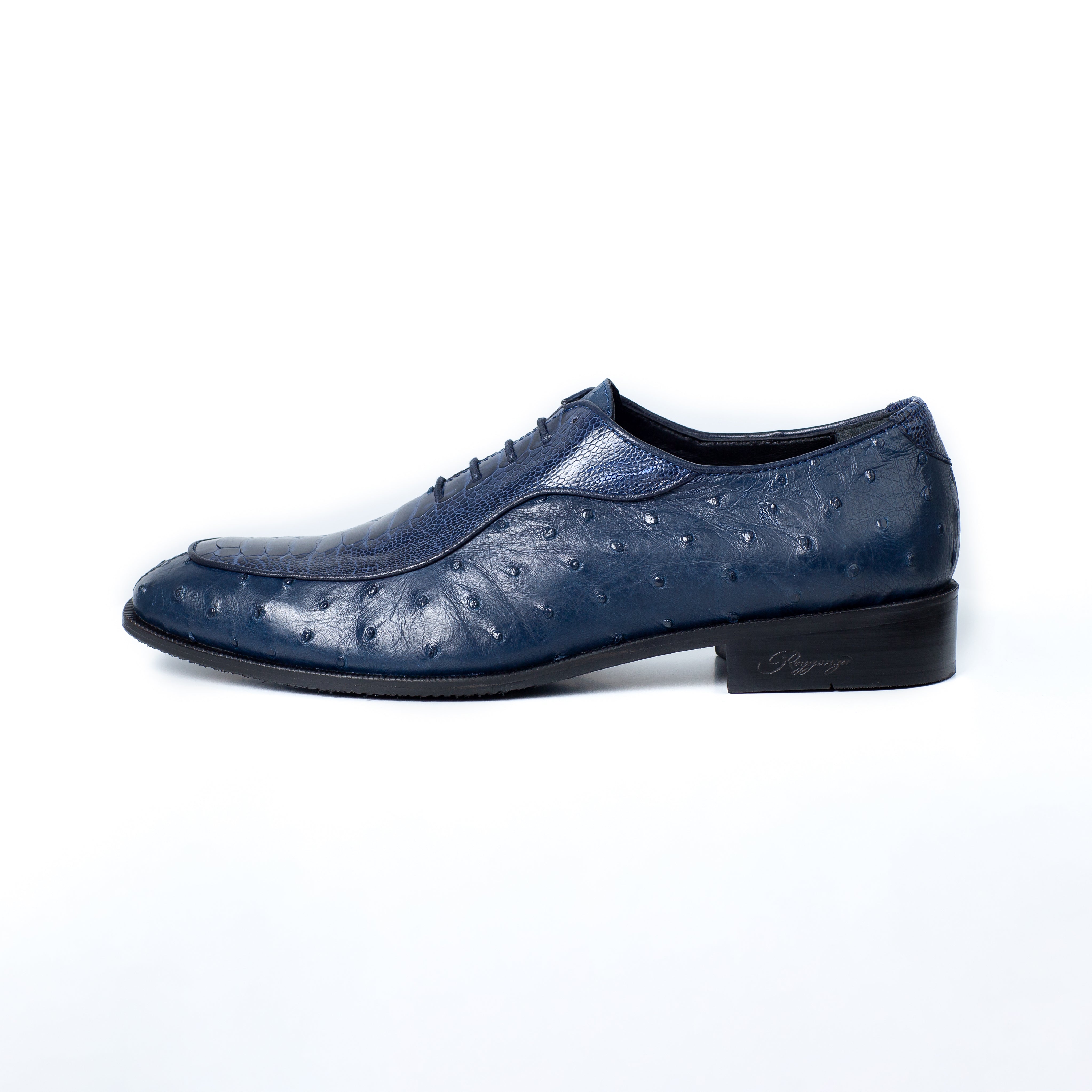 OSTRICH & CROCODILE LEATHER DERBY SHOES – Reggenza