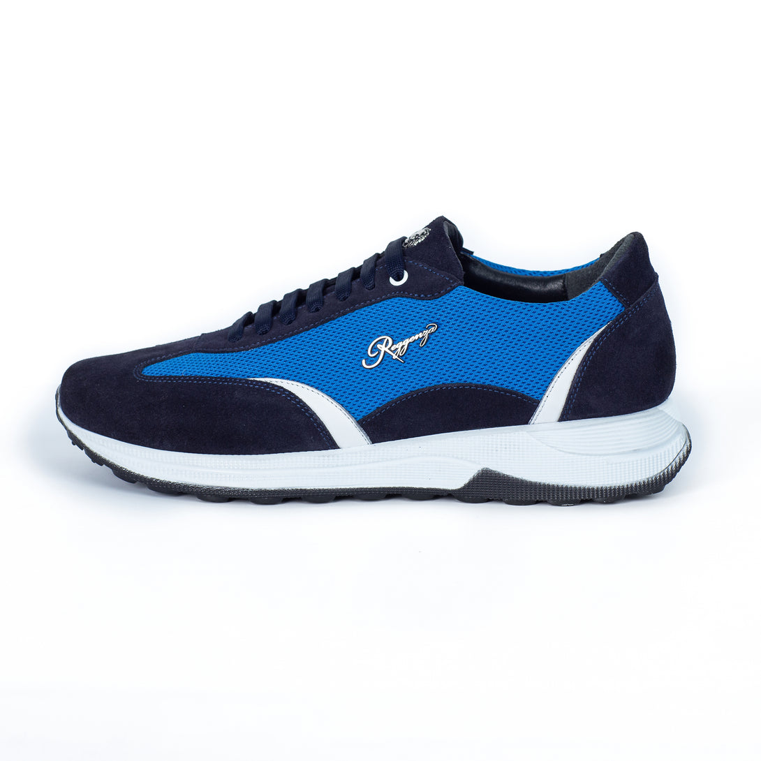 Men's 100% Authentic SUEDE AND TEXTILE RUNNER SNEAKERS by Reggenza