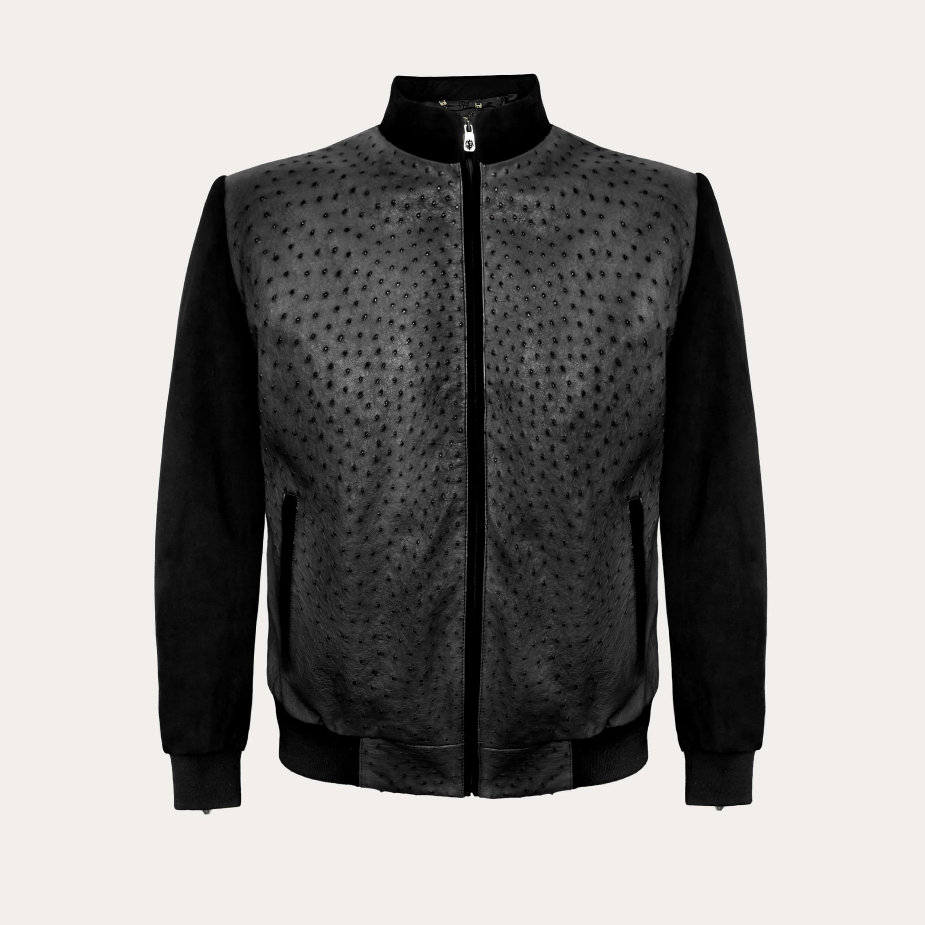 Ostrich leather jacket price best sale